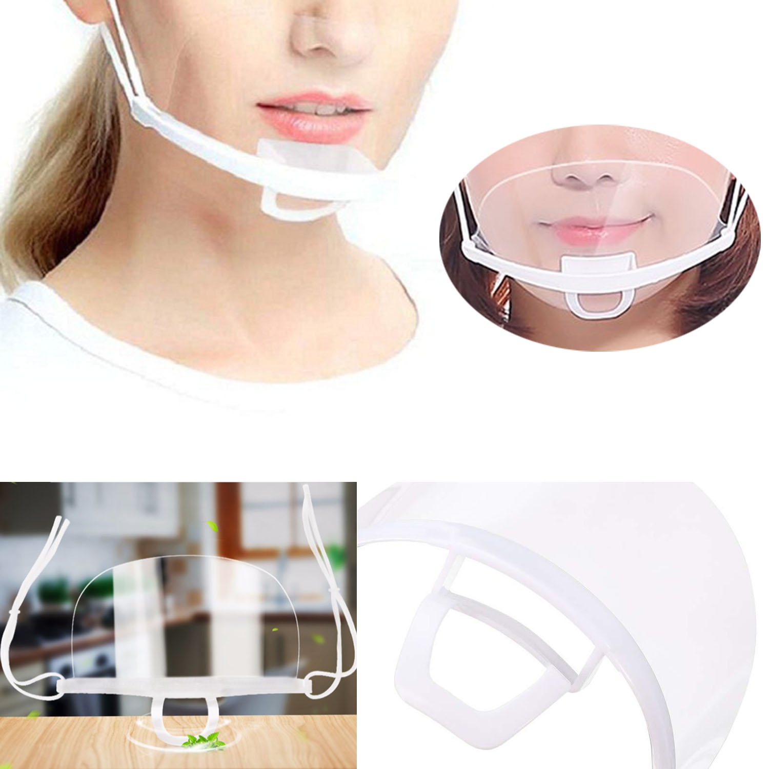 Pieces Clear Transparent Sanitary Mask Anti Fog Face Mouth Shield