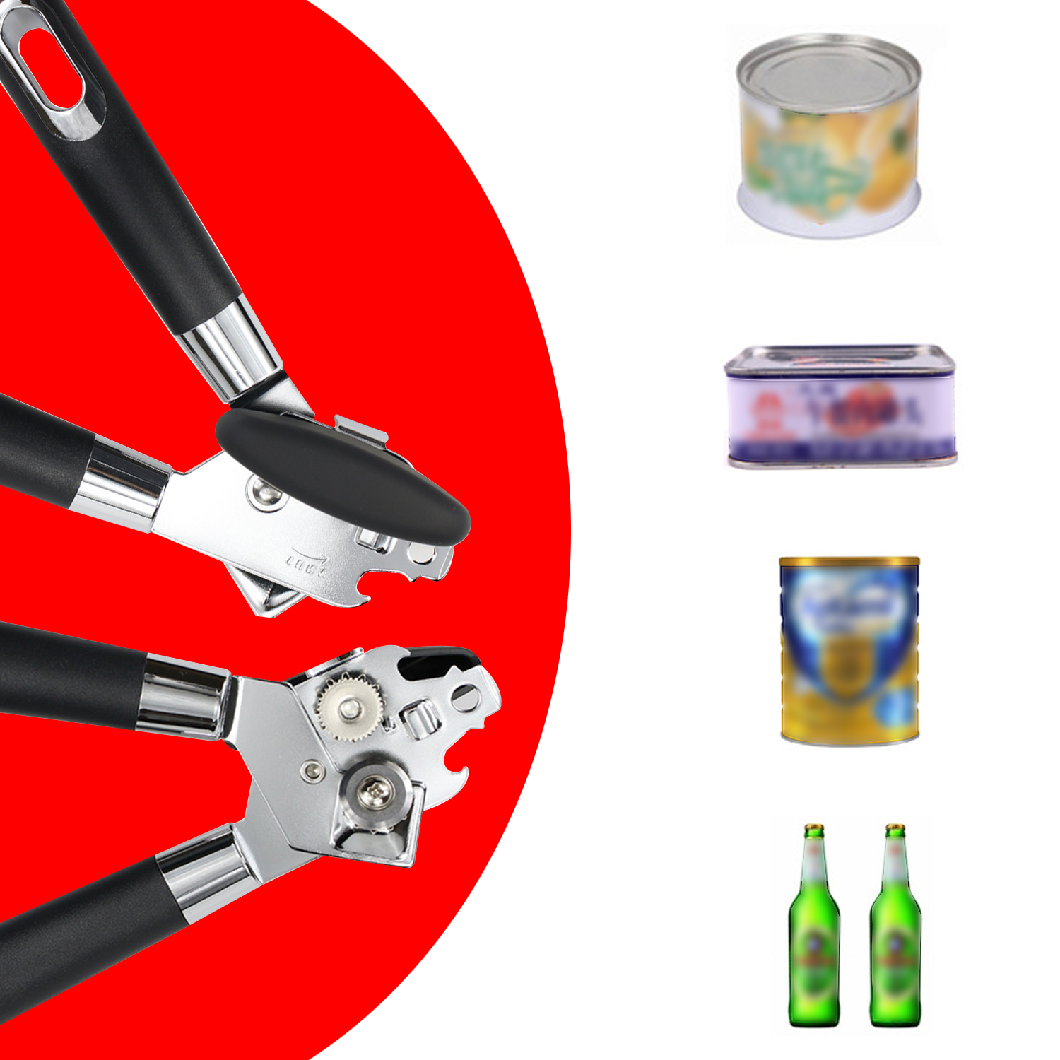 Can Opener Multiuse Stainless Steel Ergonomic Wide Application Tin