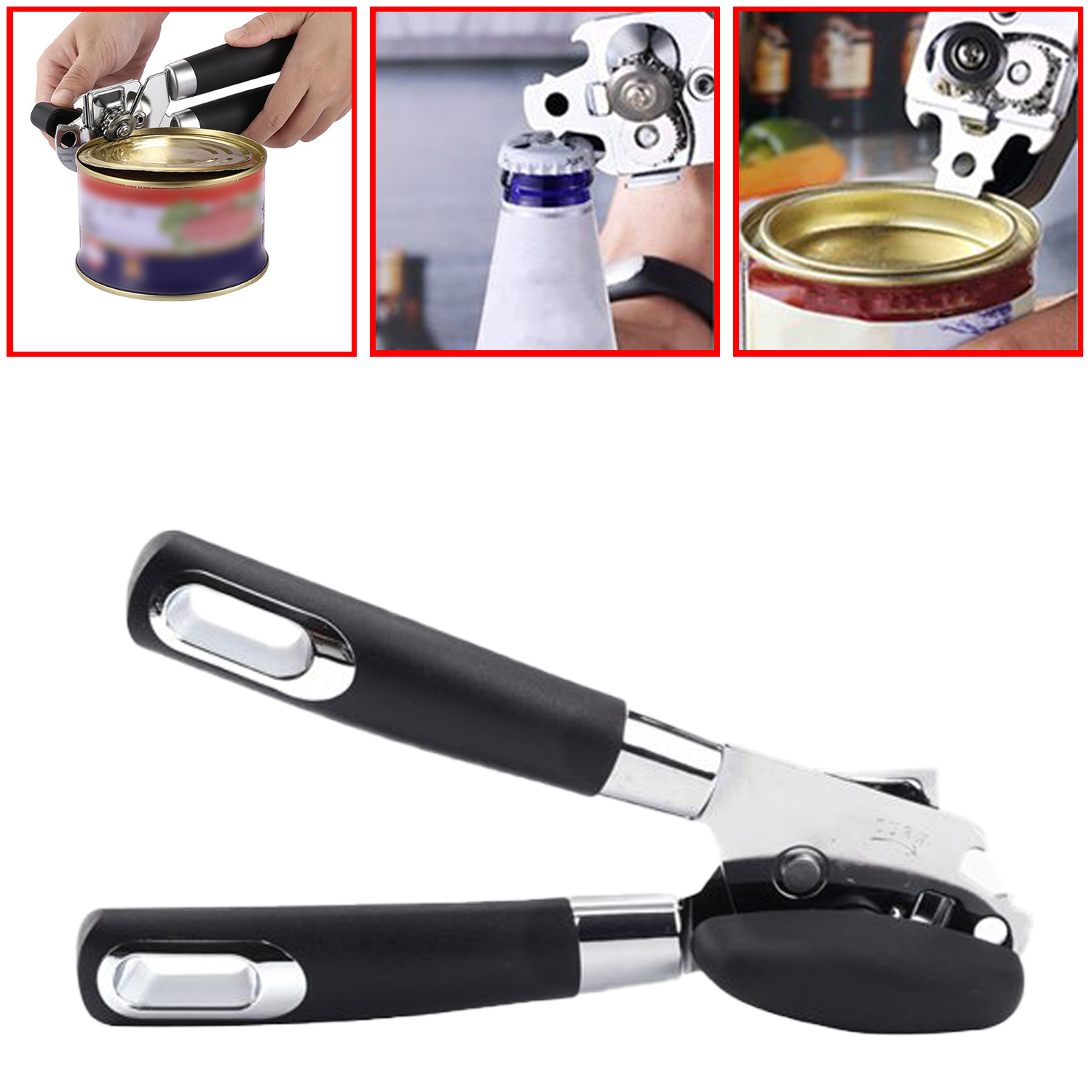 Can Opener Multiuse Stainless Steel Ergonomic Wide Application Tin