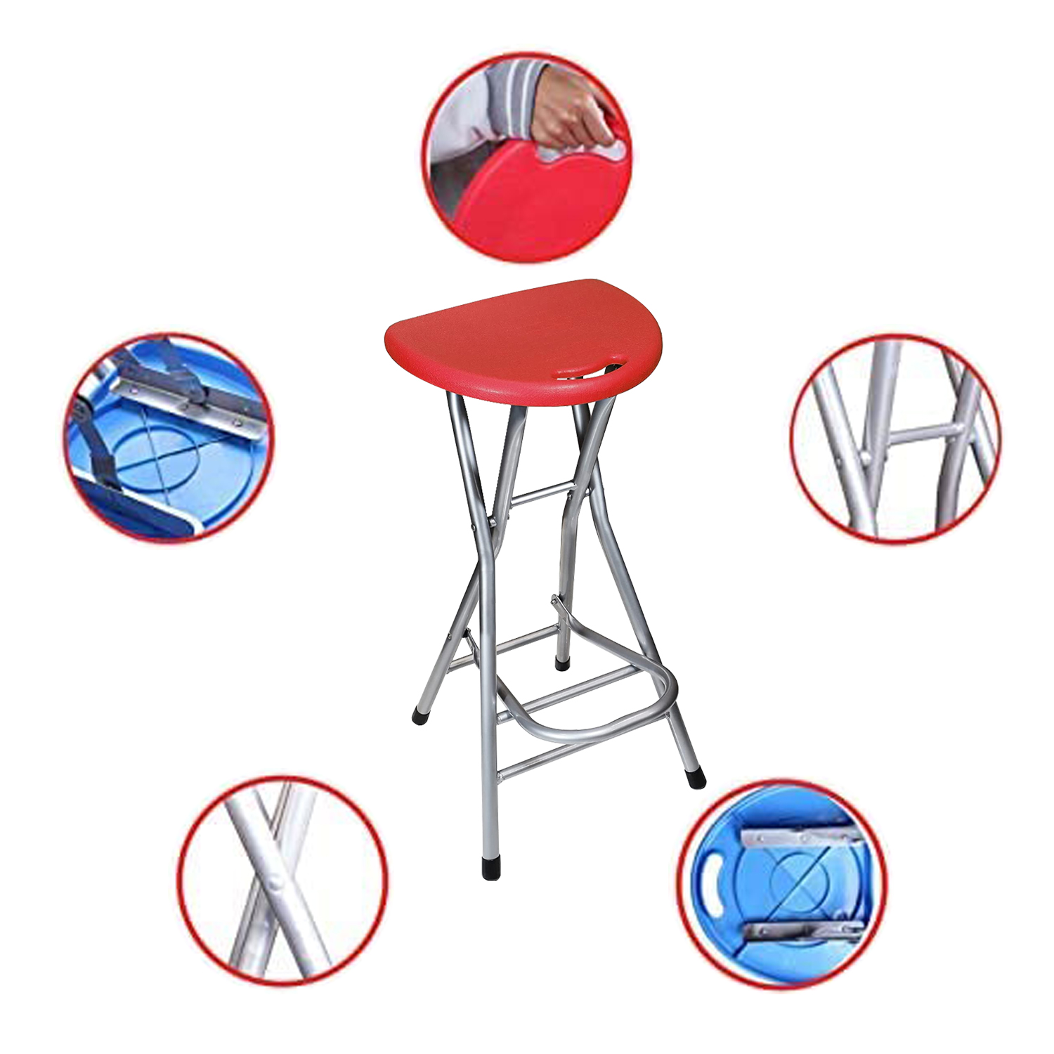 Portable Folding Stools for Adults Sturdy Folding Stool High Bar Stool