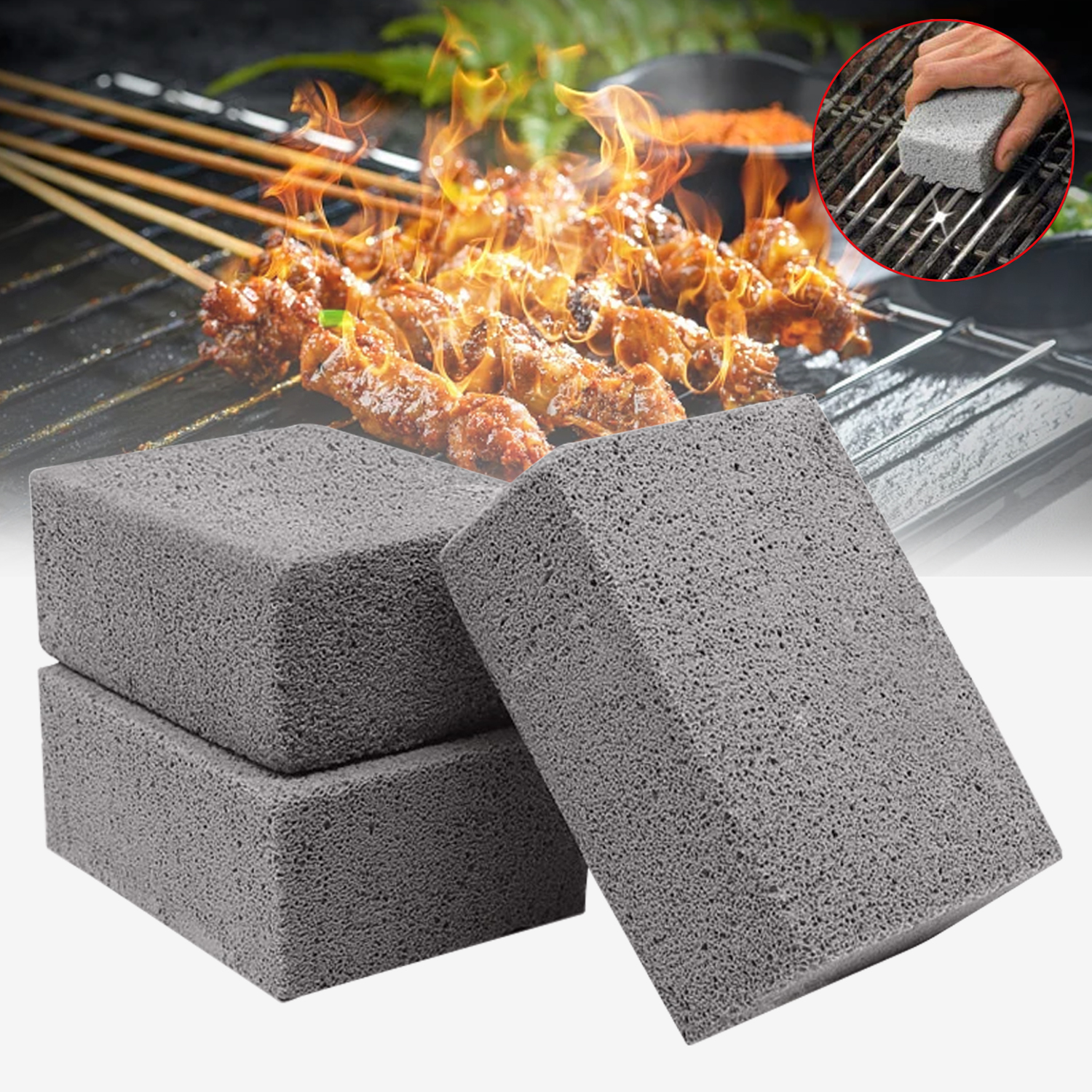 Grill Stone Cleaning Block Brick BBQ Pumice Non Toxic Restaurant Grade ...