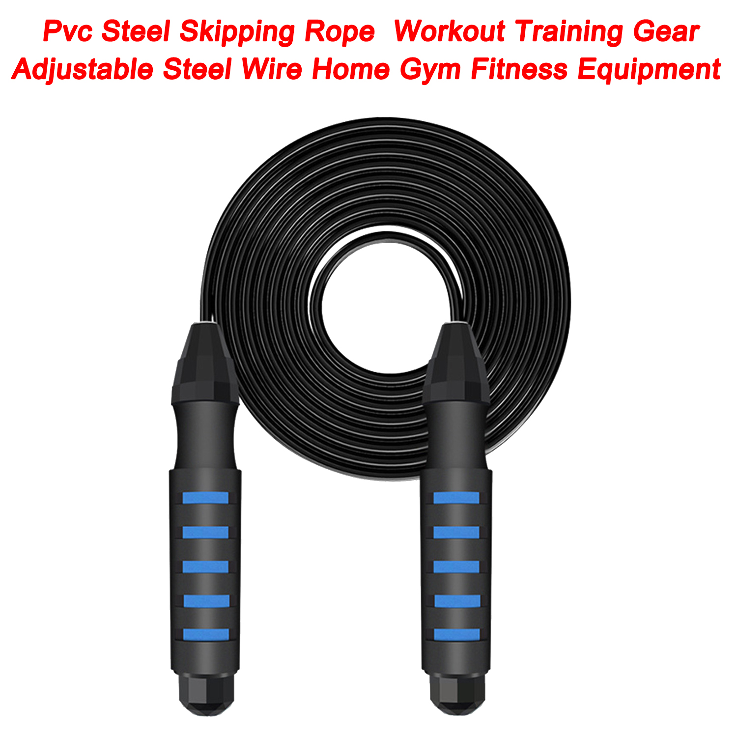 2.8m Long Pvc Steel Skipping Rope Workout Training Gear Adjustable